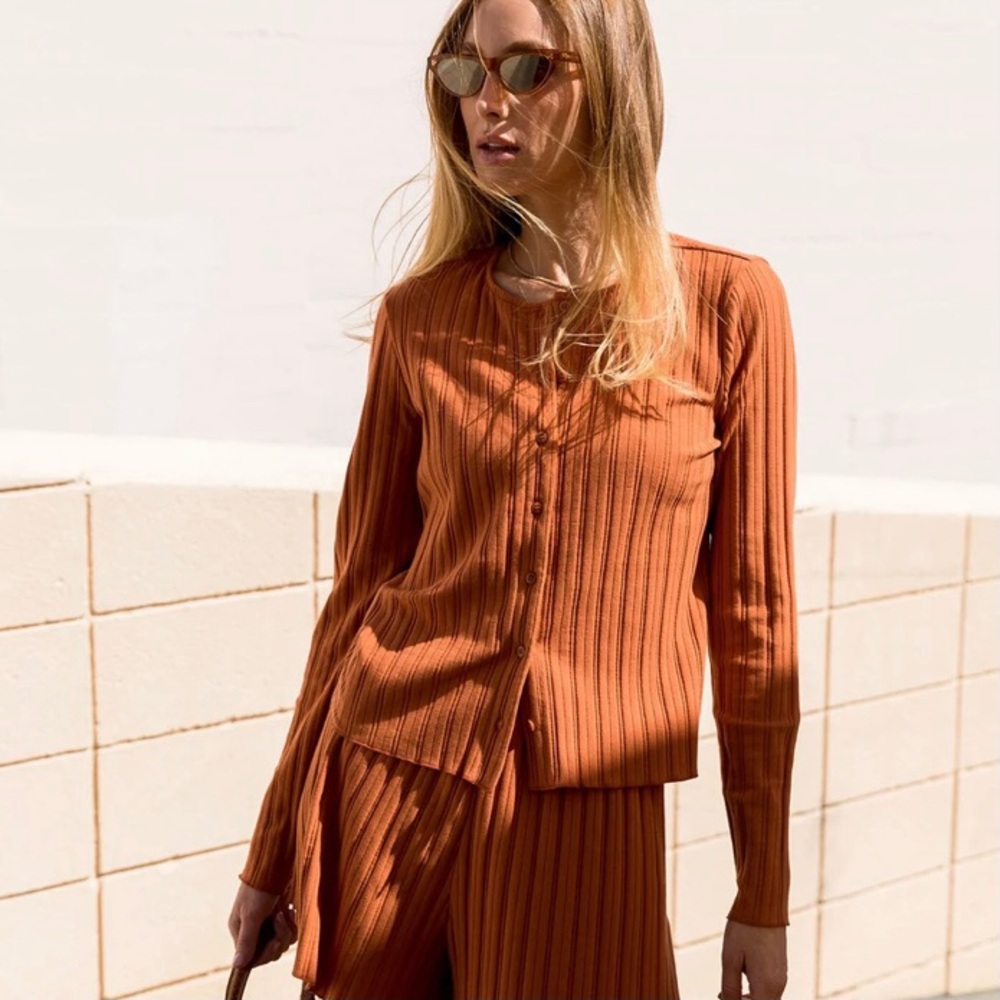 COZeCO Melo Daze Rib Cardi in Ochre